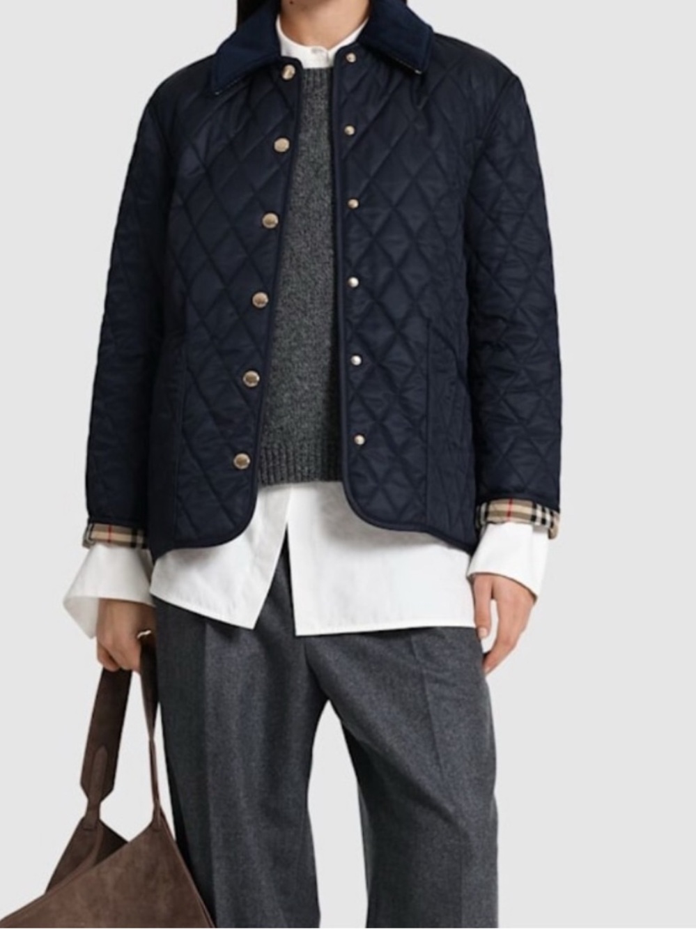 New! Burberry Black Quilted Jacket M
